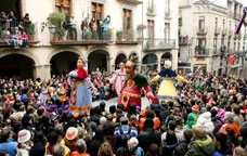 Els gegants de Solsona durant el carnaval