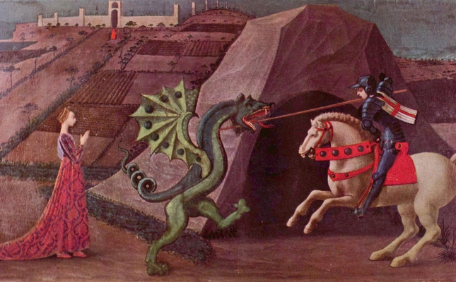 Pintura sobre la llegenda de Sant Jordi de Paolo Uccello