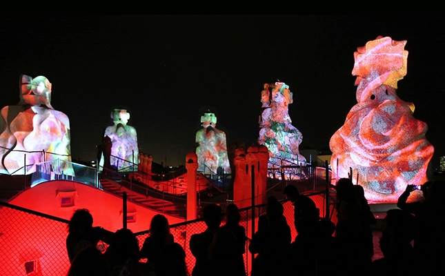 El terrat de la Pedrera, de nit