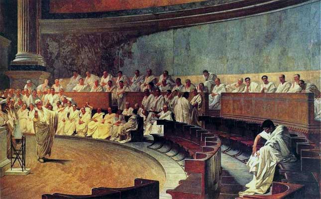 El fresc 'Ciceró arenga Cattilina', de Cesare Maccari