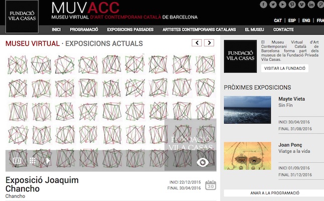 La pàgina principal del web del MUVACC