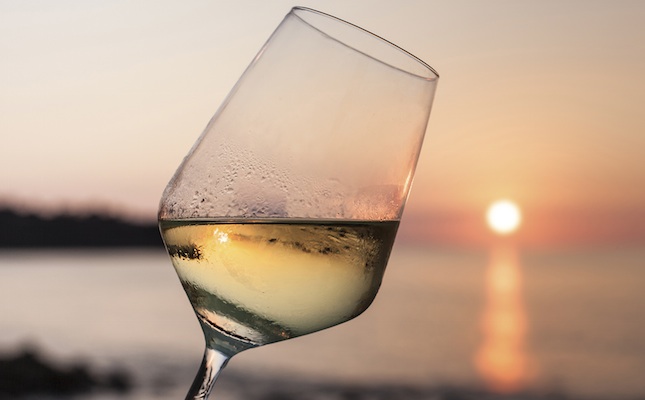 Un tast de vi al tardet, quan es pon el sol al delta de l’Ebre