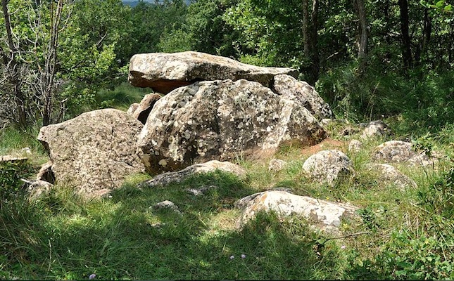 El dolmen de Puig Rodó, abans dels treballs de restauració