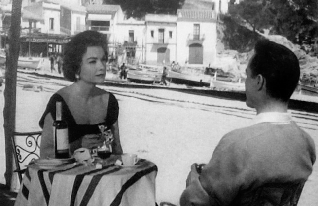 Anne Baxter i Richard Todd en una escena a la platja de Tamariu