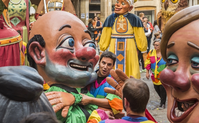 Gegants del carnaval de Solsona durant la rua