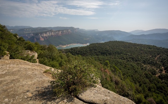 El puig del Far té una paronàmica des del pantà de Sau fins als cingles de Vilanova