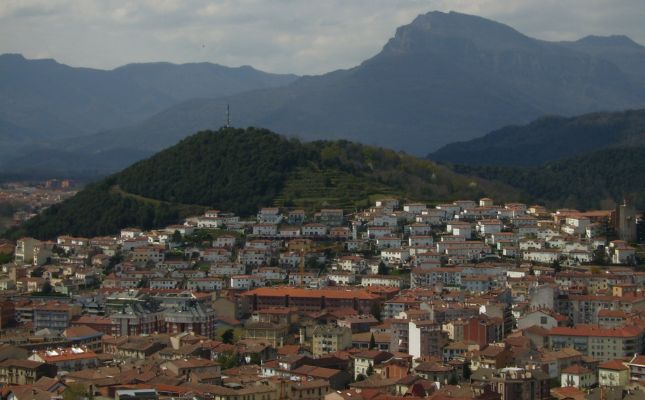 Vista d’Olot des del volcà de Montolivet Vista d’Olot des del volcà de Montolivet