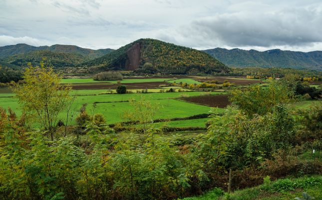El tall del volcà del Croscat, a Santa Pau El tall del volcà del Croscat, a Santa Pau