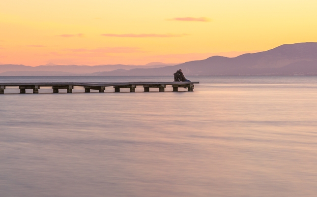 Posta de sol a la platja del Trabucador Posta de sol a la platja del Trabucador