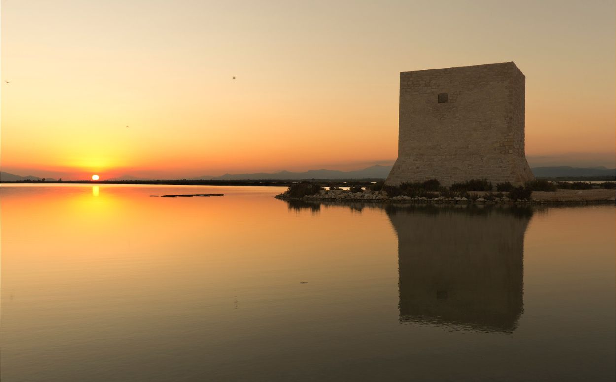 Les torres de guaita i les salines de Santa Pola es diferencien històricament del gran port pesquer de la localitat. Les torres de guaita i les salines de Santa Pola es diferencien històricament del gran port pesquer de la localitat.