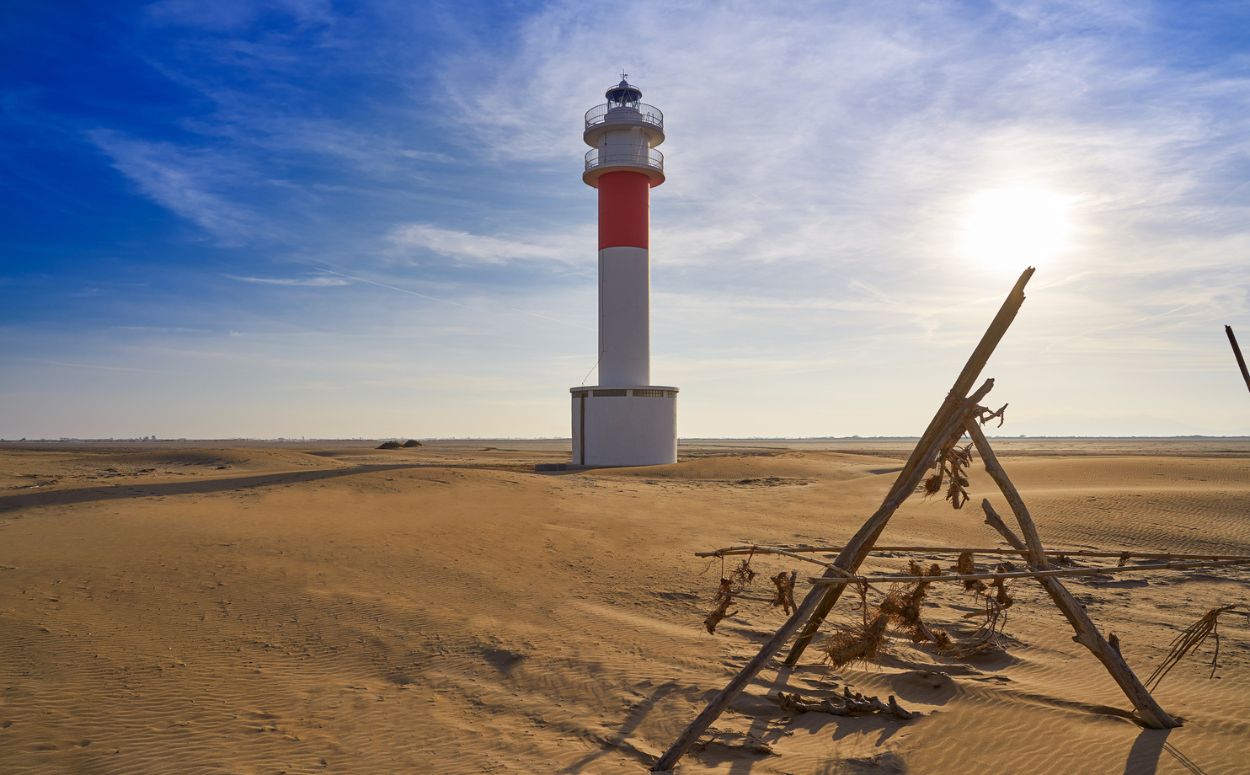 Us podreu banyar durant tota la gran llargada del camí de sorra que porta fins al far del Delta de l’Ebre. Us podreu banyar durant tota la gran llargada del camí de sorra que porta fins al far del Delta de l’Ebre.