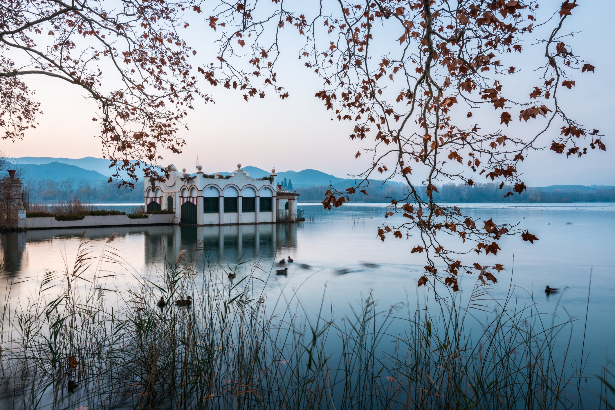 Un camí i un carril per a bicis voreja l’estany de Banyoles, i permet gaudir dels boscos i altres indrets naturals i singulars