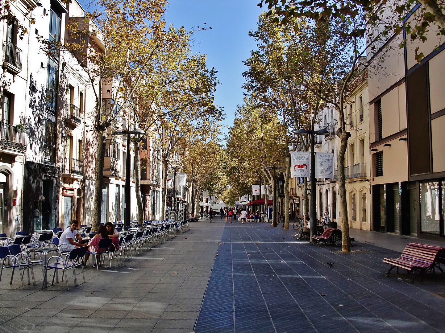 L'emblemàtica rambla de Vilanova i la Geltrú.
