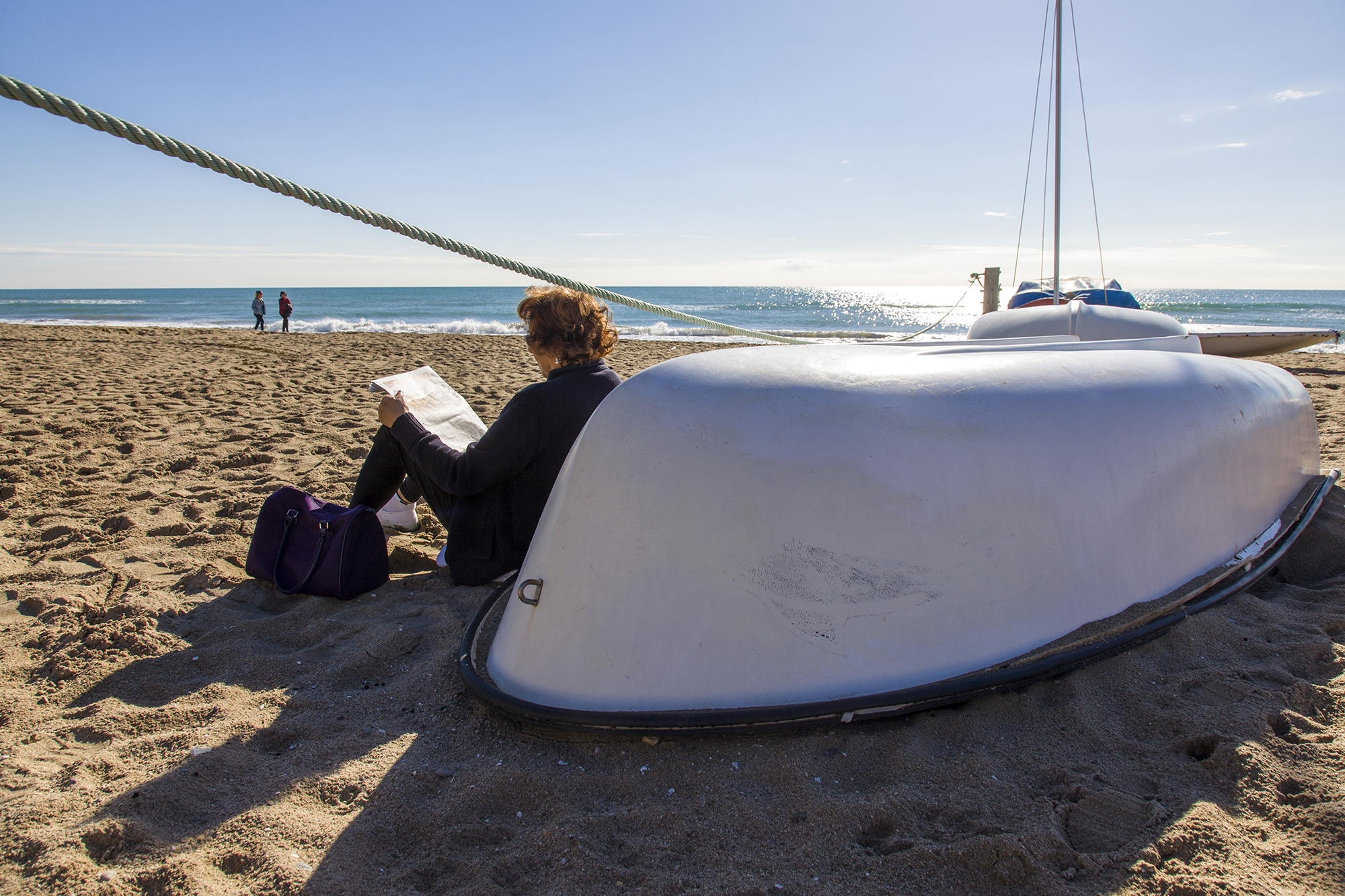 La tranquilitat de la platja de Calafell. La tranquilitat de la platja de Calafell.