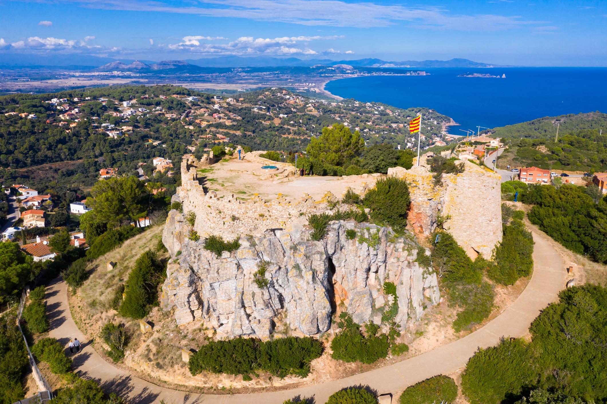 Vista aèria del castell de Begur Vista aèria del castell de Begur