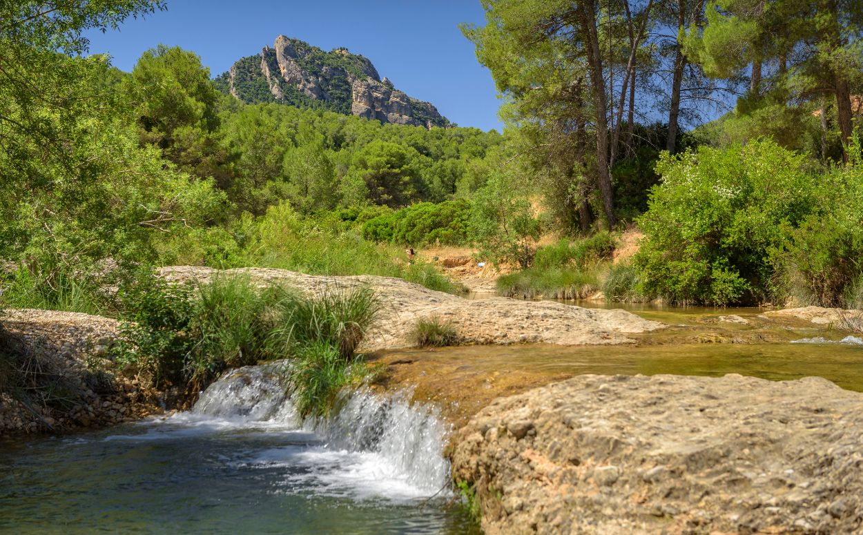 Les Olles d'Horta de Sant Joan, al riu Canaletes Les Olles d'Horta de Sant Joan, al riu Canaletes