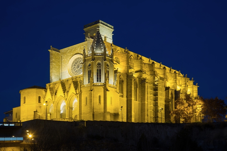 La Seu de Manresa il·luminada de nit La Seu de Manresa il·luminada de nit
