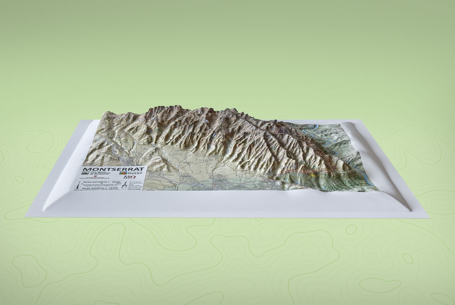 Mapa en relleu del Parc Natural de la Muntanya de Montserrat