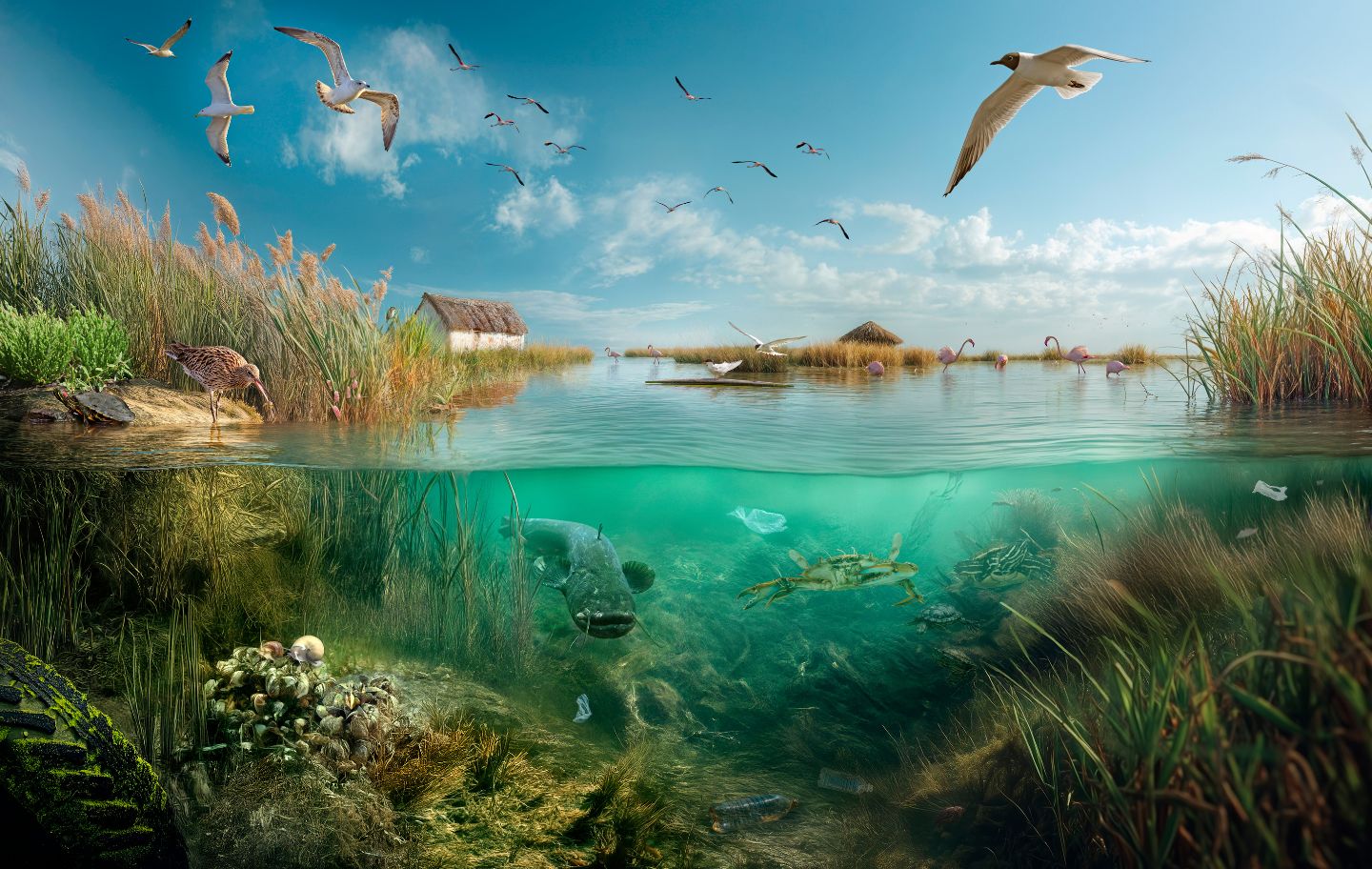 Les espècies que que predominen al Delta són el silur, el cranc blau, la tortuga de Florida, el musco zebrat i el cargol poma, entre altre