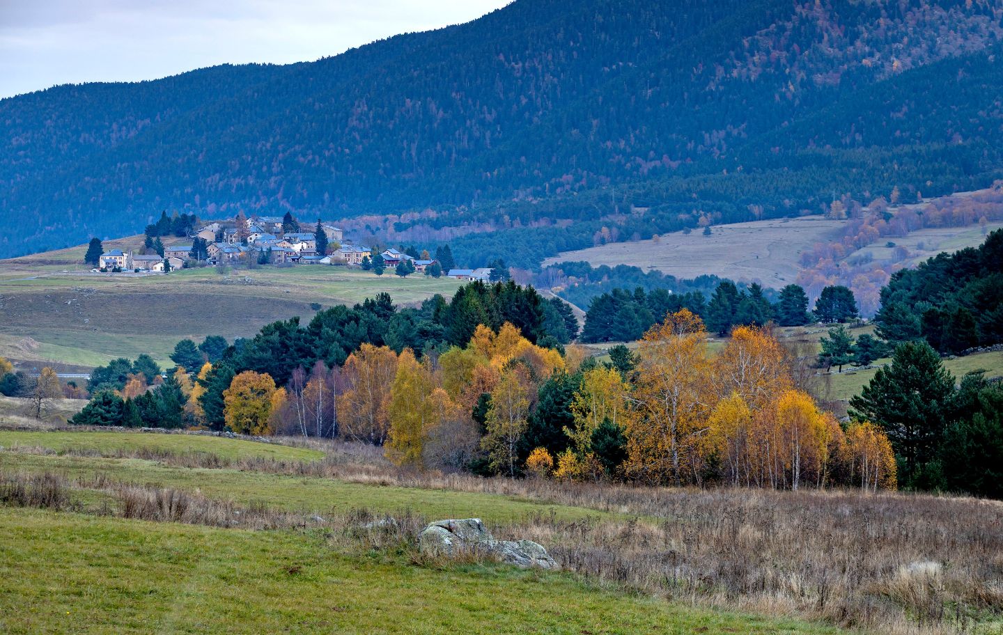 El nucli de Puigbalador, al vespre