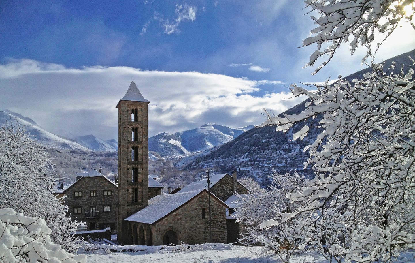 Erill la Vall després d'una nevada