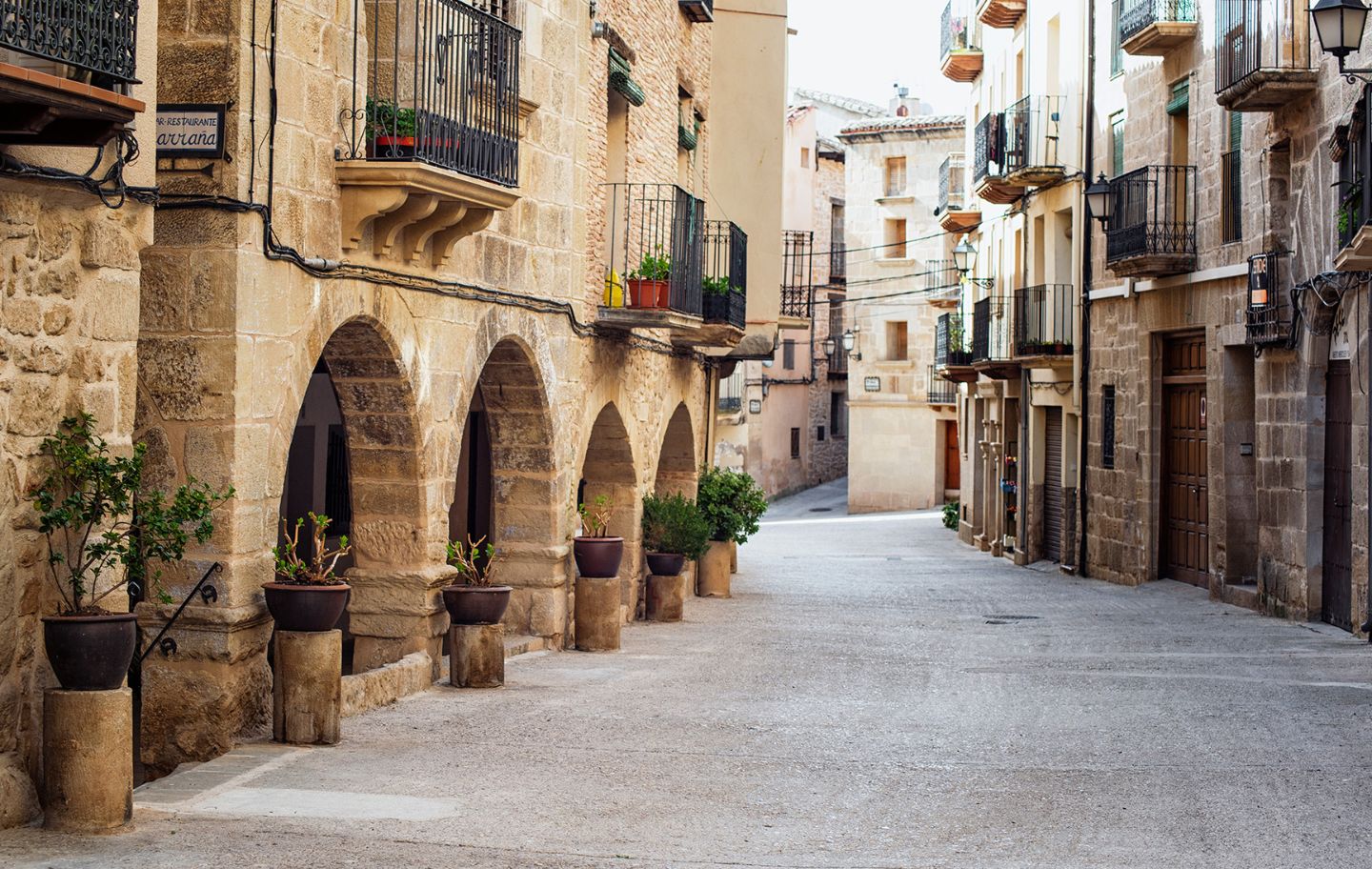 Els carrers porticats de la Freixneda, entre arcs i detalls renaixentistes, conserven intacte el batec senyorial de la vila