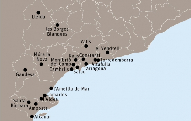 El mapa indica els municipis recomanats per observar l'eclipsi del 12 d'agost El mapa indica els municipis recomanats per observar l'eclipsi del 12 d'agost