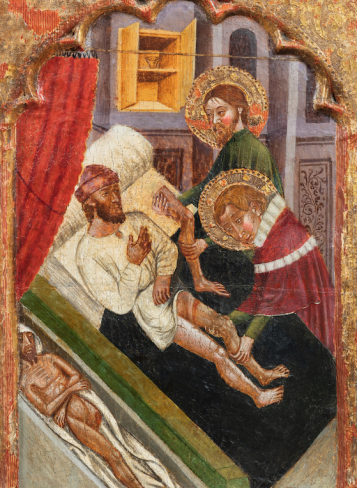 Predel·la del retaule de sant Cosme i Damià. Segle XIV